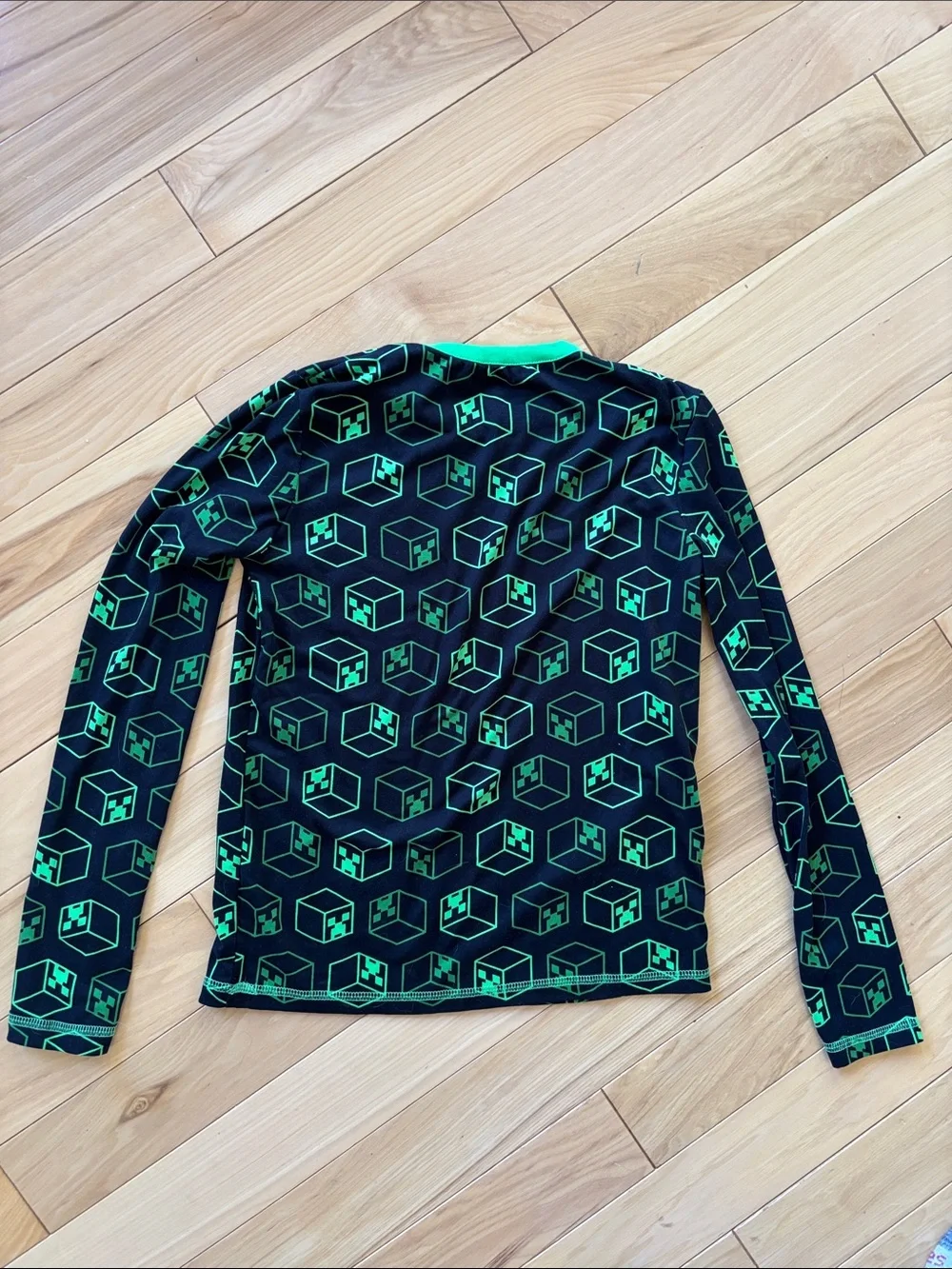 Kids Black and Neon Green Geometric Cube Pajama Set